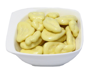 Chipsy bananowe w czekoladzie białej Dukatki